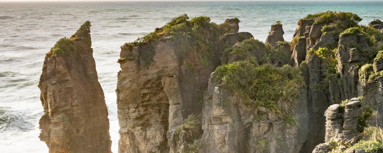 Sea cliffs near Punakaiki, New Zealand