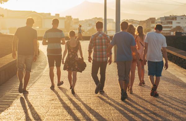 group of people walking together